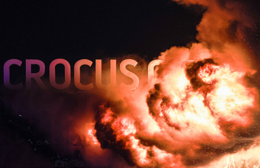 Пожар на крыше концертного зала «Крокус сити холл»