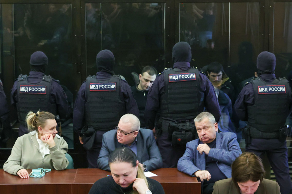 В здании Московского городского суда  во время слушания по уголовному делу о теракте в концертном зале «Крокус Сити Холл»