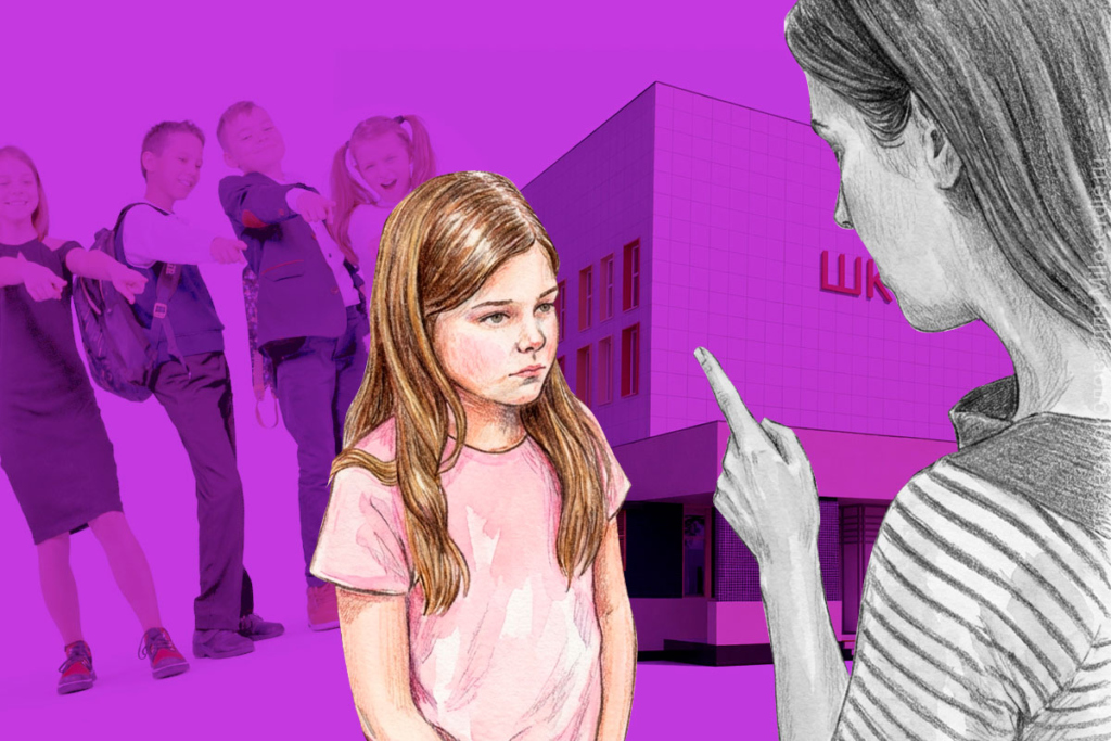 Коллаж. Буллинг в школе