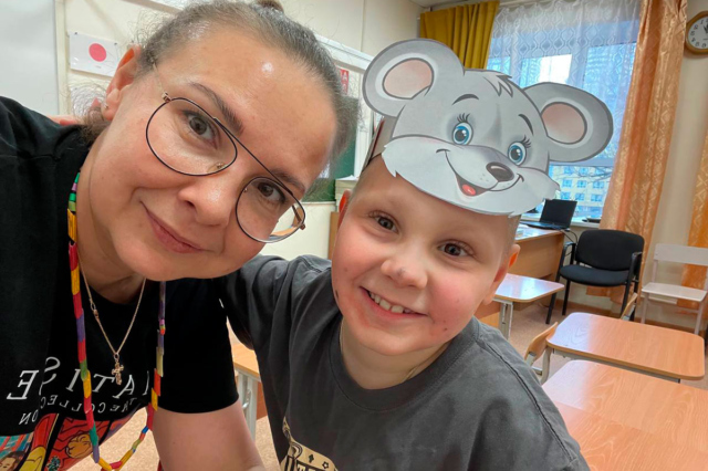 мальчик с инструктором, портрет 