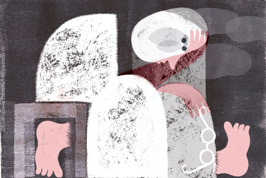 Рисунок. Одинокий сосед с деменцией