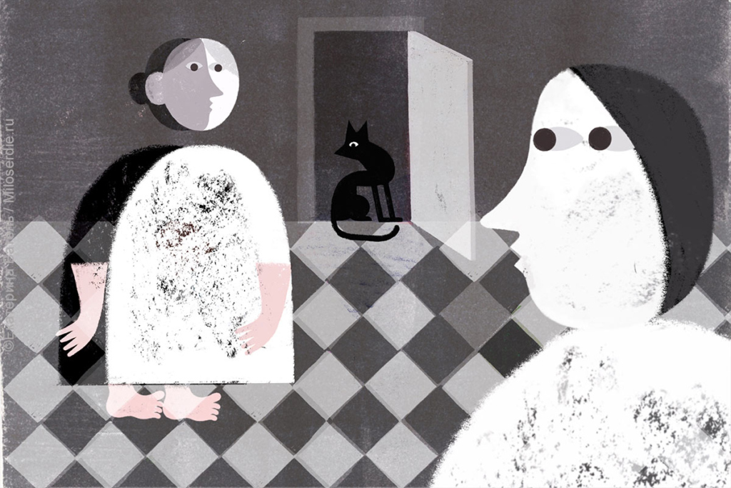 Рисунок. Одинокий сосед с деменцией