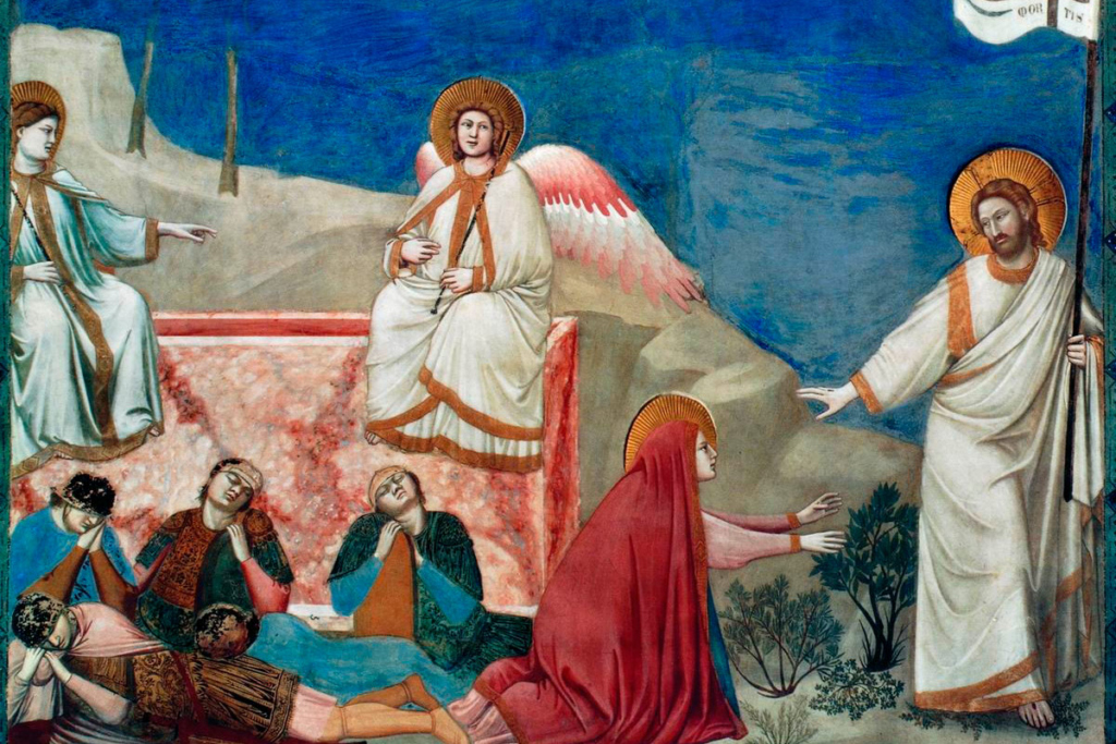 Воскресение. Фрагмент фрески Джотто ди Бондоне, Капелла Скровеньи, Падуя, 1302—1305