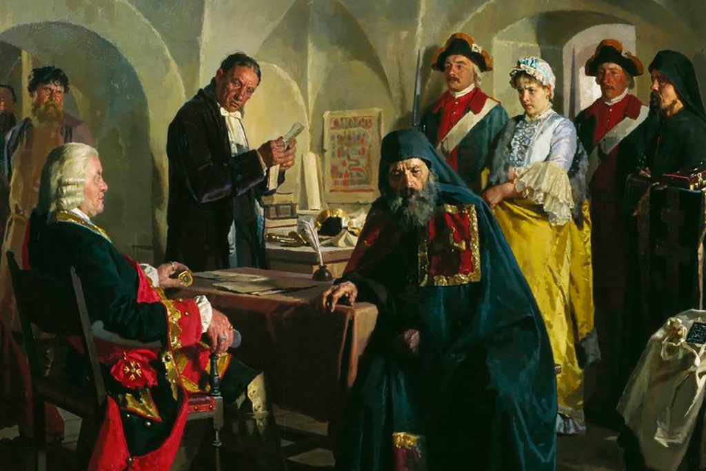 «Начальник Тайной канцелярии А. С. Ушаков допрашивает княжну Прасковью Юсупову»