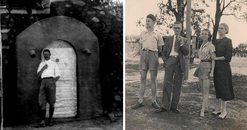 Слева – вулканическое убежище га вулкане Мерапи. Справа – семья Петрушевских в Сиднее (Австралия). 1950-е гг