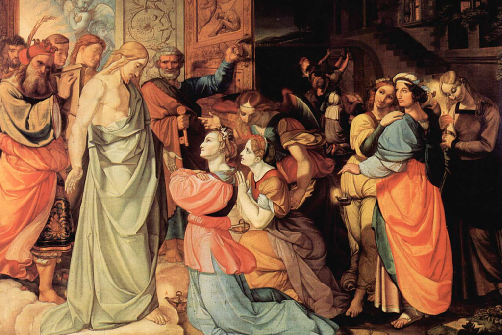 Картина. Девы разумные и неразумные. Петер Йозеф фон Корнелиус, ок. 1813. Музей Кунстпаласт. Дюссельдорф