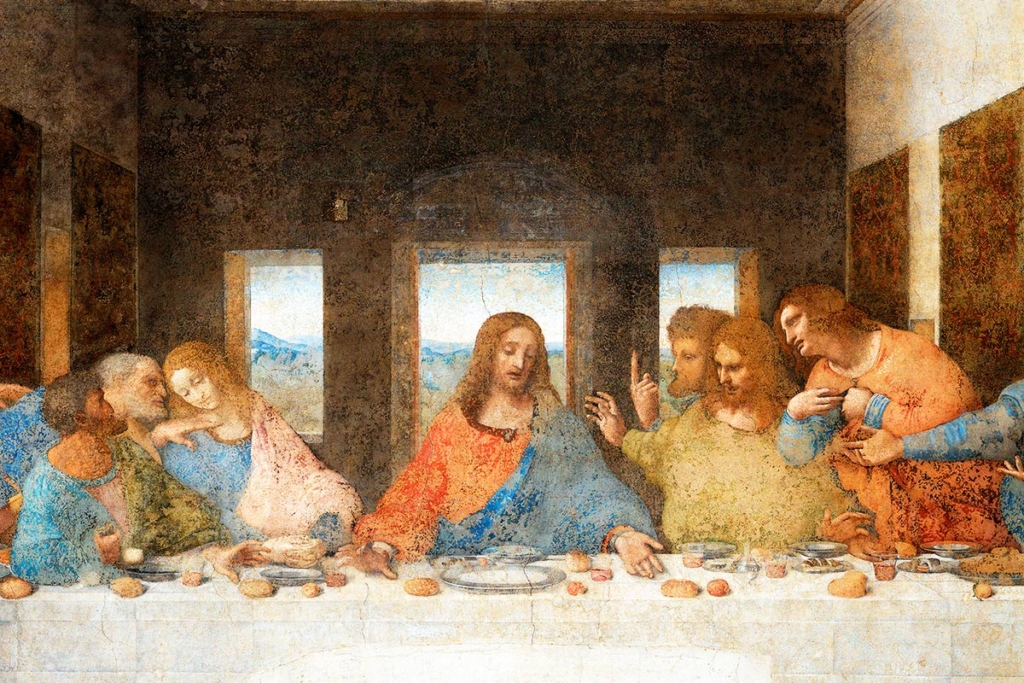 Тайная вечеря. 1495—1498. Роспись трапезной церкви Санта-Мария-делле-Грацие, Милан