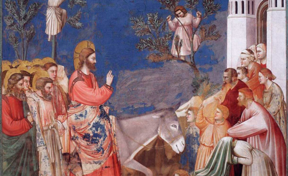 Вход Господень в Иерусалим. Фреска