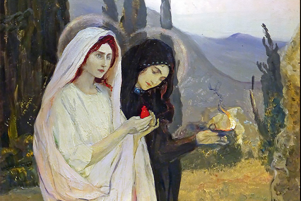 Жены-мироносицы. (Фрагмент). М.В. Нестеров, 1901 год. Собрание Н.А. Мишина, Москва