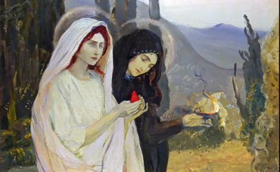 Жены-мироносицы. (Фрагмент). М.В. Нестеров, 1901 год. Собрание Н.А. Мишина, Москва