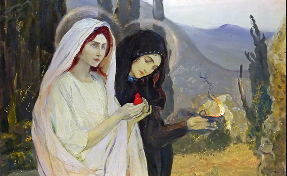 Жены-мироносицы. (Фрагмент). М.В. Нестеров, 1901 год. Собрание Н.А. Мишина, Москва