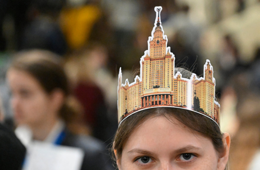 День открытых дверей в Московском Государственном Университете в День российской науки в Москве.