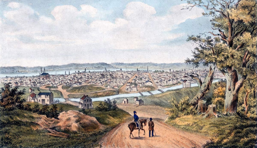 Цинциннати в 1841 году. Литография. Klauprech & Menzel