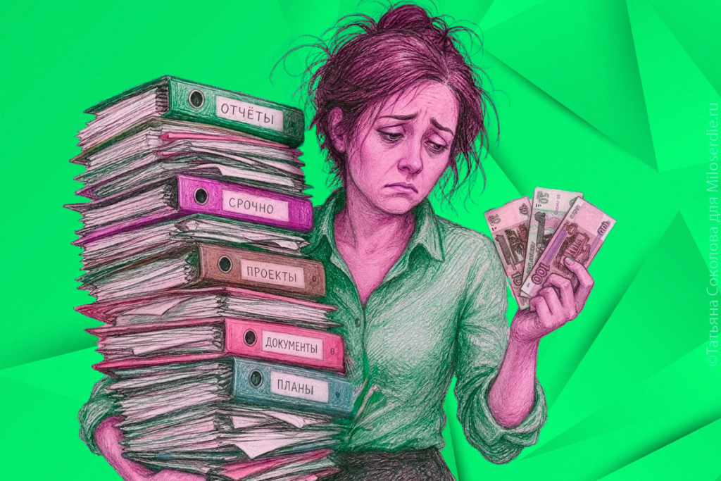 Коллаж. Все время работаю, а денег больше не становится