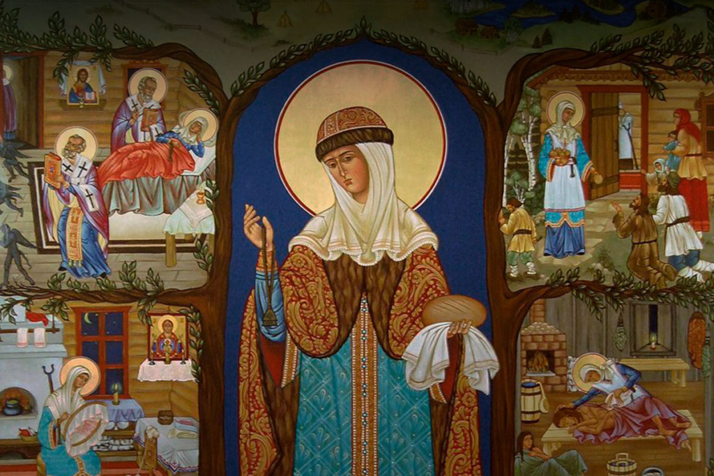 Святая праведная Иулиания Лазаревская (Муромская). Фрагмент современной иконы