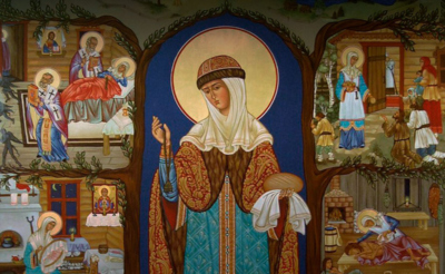 Святая праведная Иулиания Лазаревская (Муромская). Фрагмент современной иконы