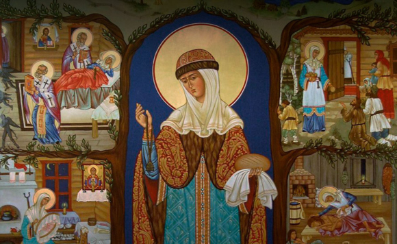 Святая праведная Иулиания Лазаревская (Муромская). Фрагмент современной иконы