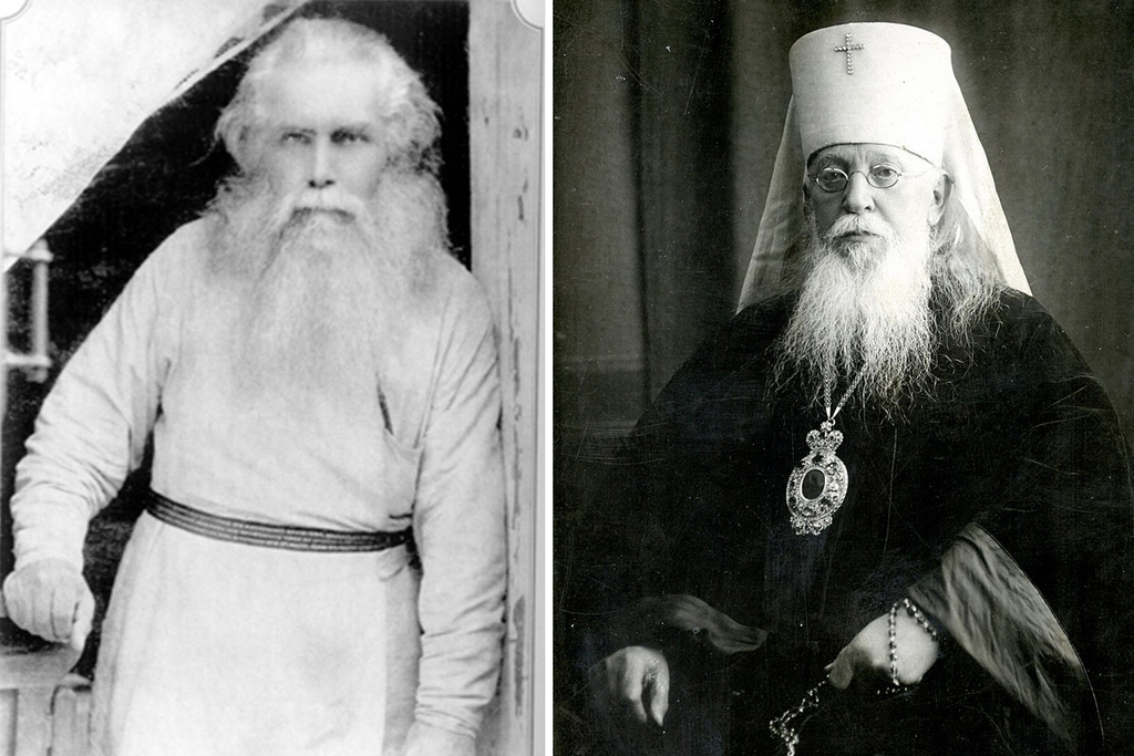 Слева – митрополит Кирилл Казанский (Смирнов) в ссылке. Справа – митрополит Агафангел Ярославский (Преображенский)